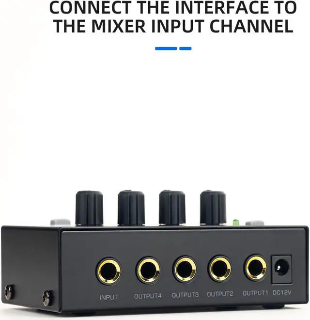 Alt view image 5 of 7 - COKYISS Ultra-Compact Headphone Amplifier,4 Channel Stereo Headphone Amplifier,Multi-Function Microphone Mini Professional Stereo Headphone Splitter