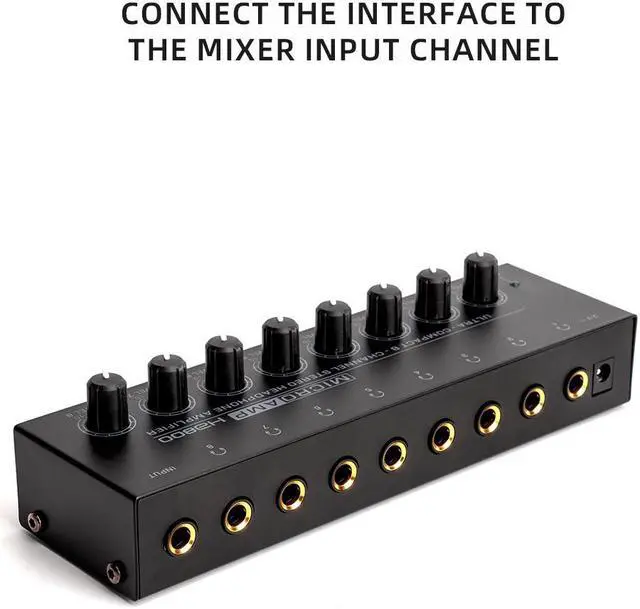 Alt view image 5 of 7 - COKYISS MICROAMP Ultra-Compact Headphone Amplifier 8-Channel Stereo Headphone Splitter HA800