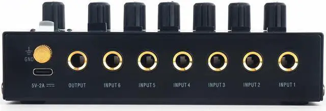 Alt view image 5 of 7 - COKYISS Ultra-Compact Mixer, Suitable for Home Studio Recording and Live Broadcast, Low Noise 6 Channel Stereo Audio Mixer