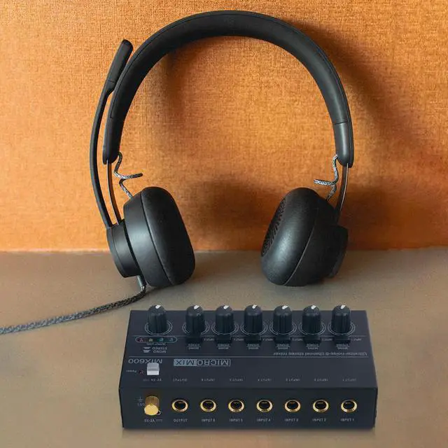 Alt view image 6 of 7 - COKYISS Ultra-Compact Mixer, Suitable for Home Studio Recording and Live Broadcast, Low Noise 6 Channel Stereo Audio Mixer