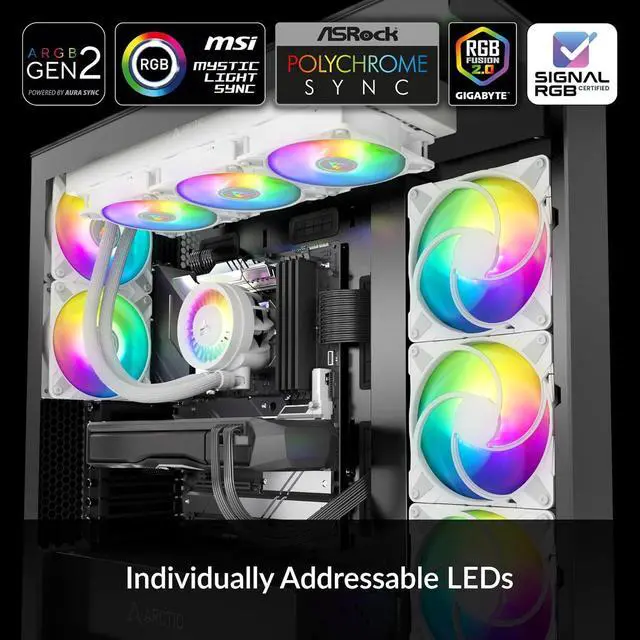 Alt view image 2 of 7 - ARCTIC Liquid Freezer III 360 A-RGB - Water Cooling PC, All-in-One CPU AIO Water Cooler, efficient PWM-Controlled Pump, Fan: 200-1800 RPM, LGA1851 and LGA1700 Contact Frame
