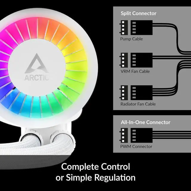 Alt view image 3 of 7 - ARCTIC Liquid Freezer III 360 A-RGB - Water Cooling PC, All-in-One CPU AIO Water Cooler, efficient PWM-Controlled Pump, Fan: 200-1800 RPM, LGA1851 and LGA1700 Contact Frame