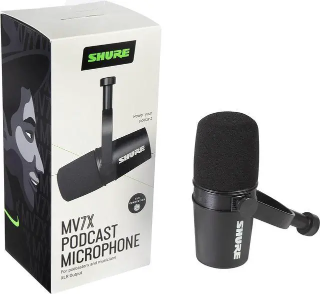 Alt view image 2 of 6 - Shure MV7X XLR Podcast Microphone - Pro Quality Dynamic Mic for Podcasting & Vocal Recording, Voice-Isolating Technology, All Metal Construction, Mic Stand Compatible, Optimized Frequency - Black