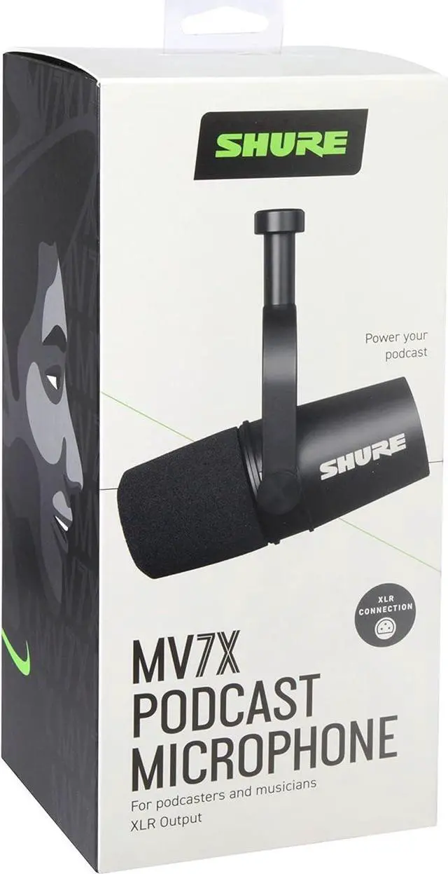 Alt view image 6 of 6 - Shure MV7X XLR Podcast Microphone - Pro Quality Dynamic Mic for Podcasting & Vocal Recording, Voice-Isolating Technology, All Metal Construction, Mic Stand Compatible, Optimized Frequency - Black