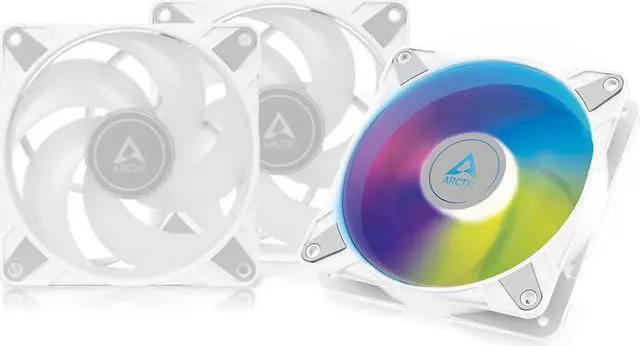 Main image of ARCTIC P12 PWM PST A-RGB (3 Pack) - 120 mm PWM case Fan Optimized for Static Pressure, case Fan, semi-Passive: 200-2000 RPM (0 RPM <5%), 5V 3 pin ARGB LED, Single Fan - White