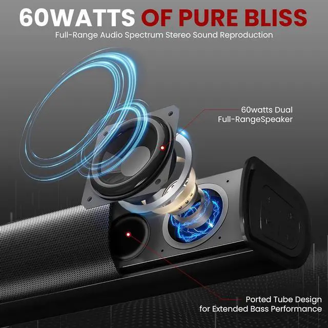 Alt view image 4 of 5 - Pyle 2.1 Tabletop Soundbar Digital Speaker System w/Bluetooth- Digital Amplifier with DSP Streaming Tabletop Stand Mount TV Digital System with AUX/Optical in/USB in/HDMI (ARC)/Coaxial, LED Display