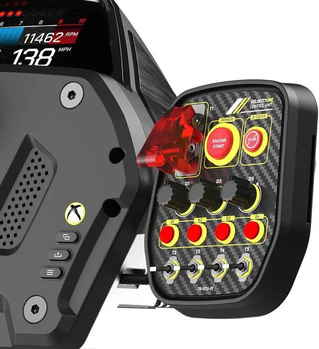 Alt view image 8 of 14 - Turtle Beach VelocityOne Race Wheel & Pedal System Licensed for Xbox Series X|S, Xbox One, Windows PCs  7.2Nm Direct Drive Force Feedback, 3 Pedals & Magnetic Paddle Shifters, Hall Effect Sensors