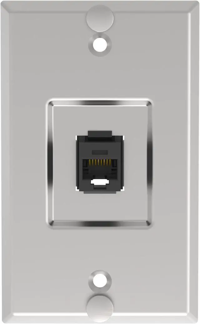 Main image of Panduit KWPK6 Stainless Steel Keystone Wall/Phone Faceplate with Cat6 Jack Module, Like KWP6PY