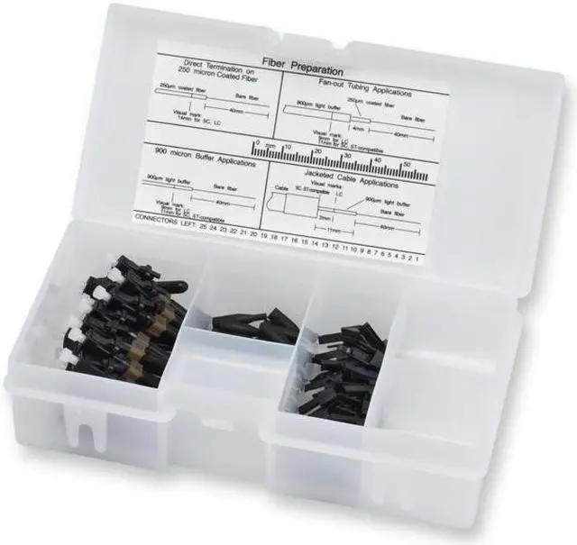 Main image of Corning 95-050-99-Z Unicam LC OM2 Multimode 50um Fiber Optic Connector, Organizer Pack of 25
