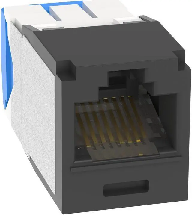 Main image of Panduit CJE6X88TGBL Mini-Com TX6 Cat6a Corrosion Resistant Jack Module, Black