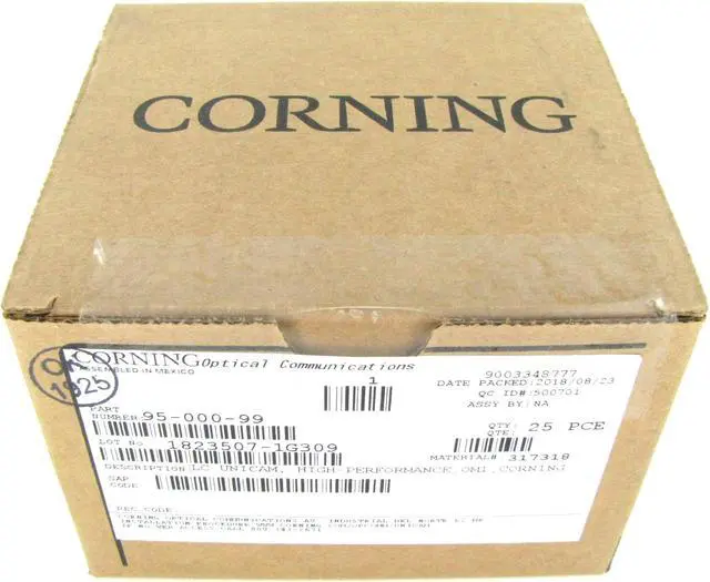 Main image of Corning 95-000-99 Unicam LC OM1 MM 62.5 Fiber Optic Connector, Box of 25