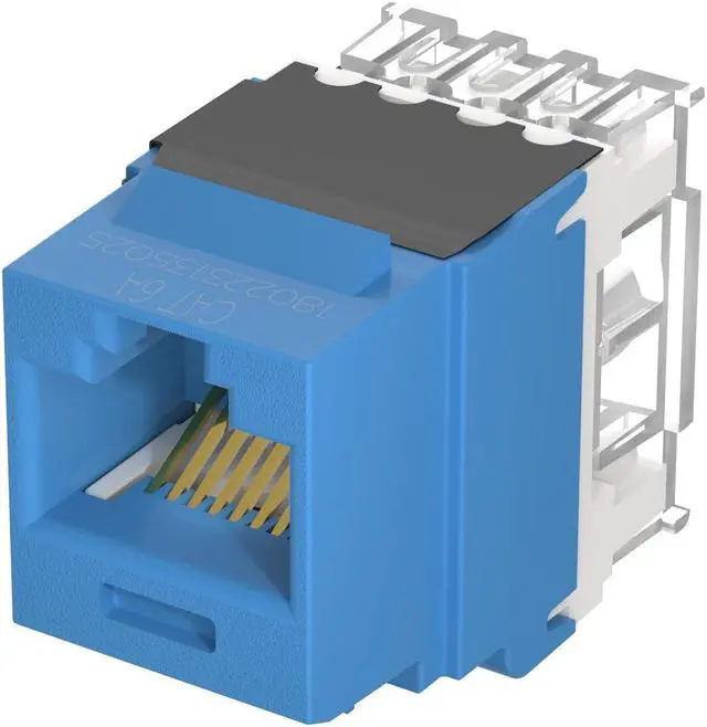 Main image of Panduit NK6X88MBU NetKey Cat6a Keystone Punchdown Jack Module, Blue
