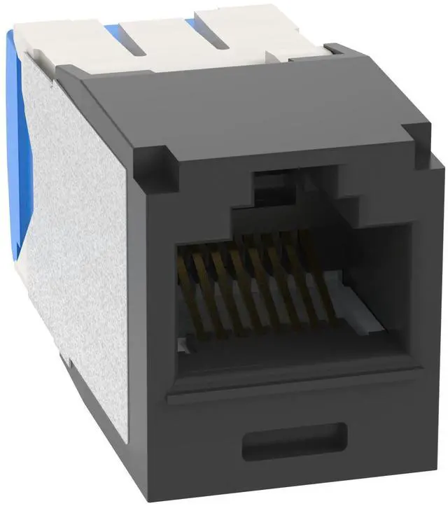 Main image of Panduit CJ6X88TGBL Mini-Com TX6 10 Gig Cat6a Jack Module, Black, Box of 50