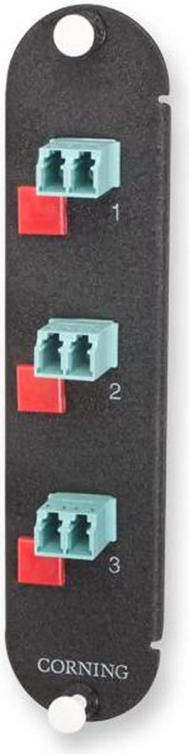 Main image of Corning CCH-CP06-E4 Fiber Optic Adapter Panel, 3 LC Duplex OM3/OM4 50um Multimode 6F