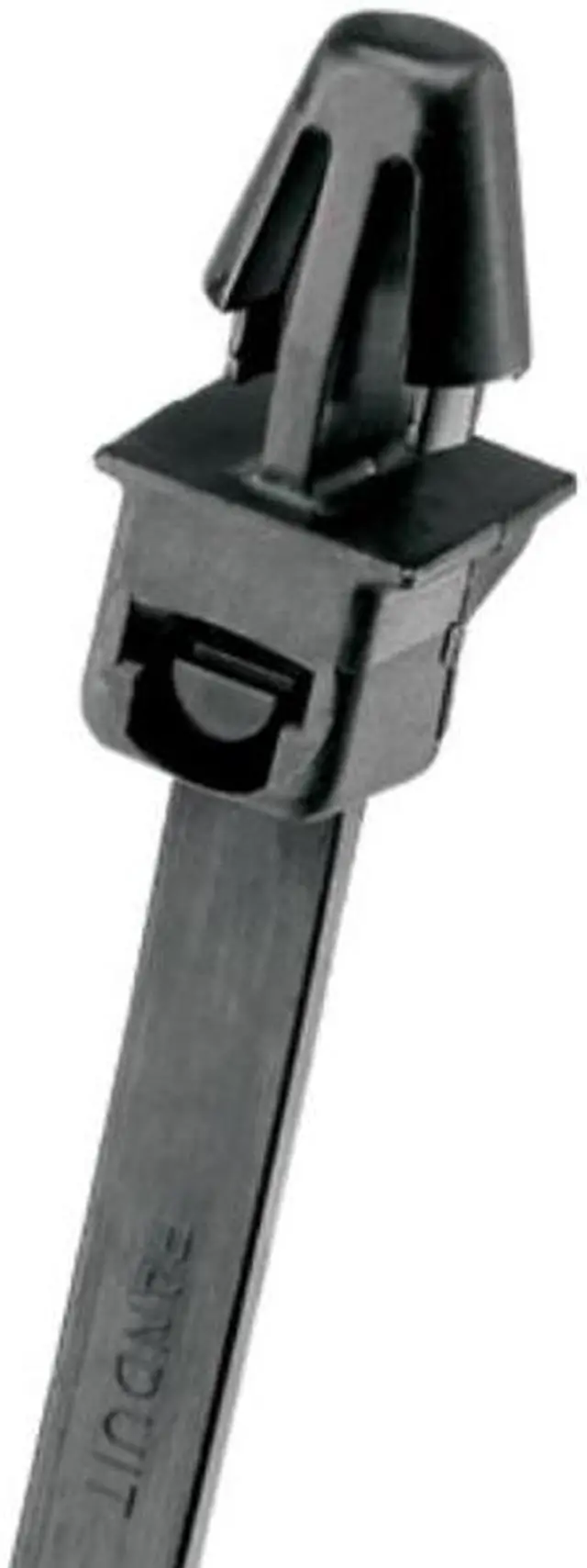 Main image of Panduit PLP2S-M0 Pan-Ty Locking Push-Mount Cable Tie, 7.9-Inch Length, Black, 1000-Pack