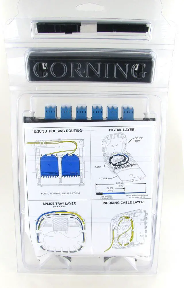 Alt view image 2 of 5 - Corning CCH-CS24-A9-P00RJ Pigtailed Splice Cassette, 24 Fiber, LC UPC Duplex Singlemode (OS2), Ribbon