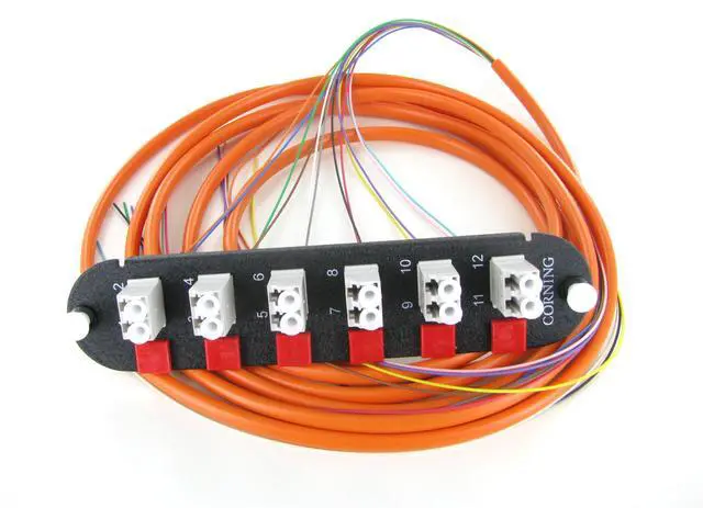 Main image of Corning CCH-CP12-A8-P03KH Pigtailed Fiber Panel with 6 LC (12F) Duplex 62.5um Multimode OM1 Adapters