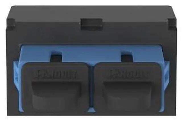 Alt view image 2 of 5 - Panduit CMDBUSCZBL Mini-Com Blue SC Singlemode Duplex Fiber Optic Adapter Module, Black