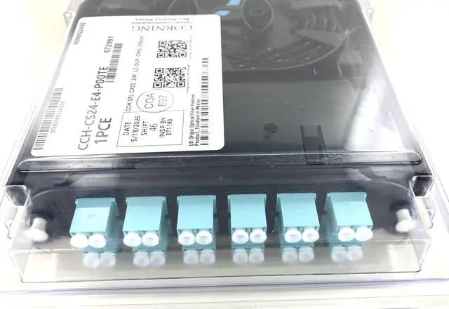 Alt view image 4 of 4 - Corning CCH-CS24-E4-P00TE Pigtailed Splice Cassette, 24 Fiber, LC PC Duplex 50um Multimode (OM3), Single-Fiber (250 um)