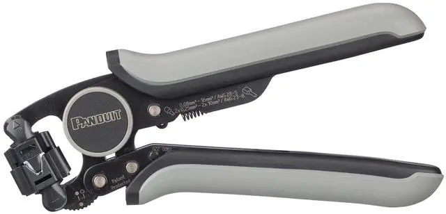 Main image of Panduit CT-1200 Die Type Crimp Tool, 28 to 5 AWG Cable, Semiautomatic Precision Crimp on Ferrules