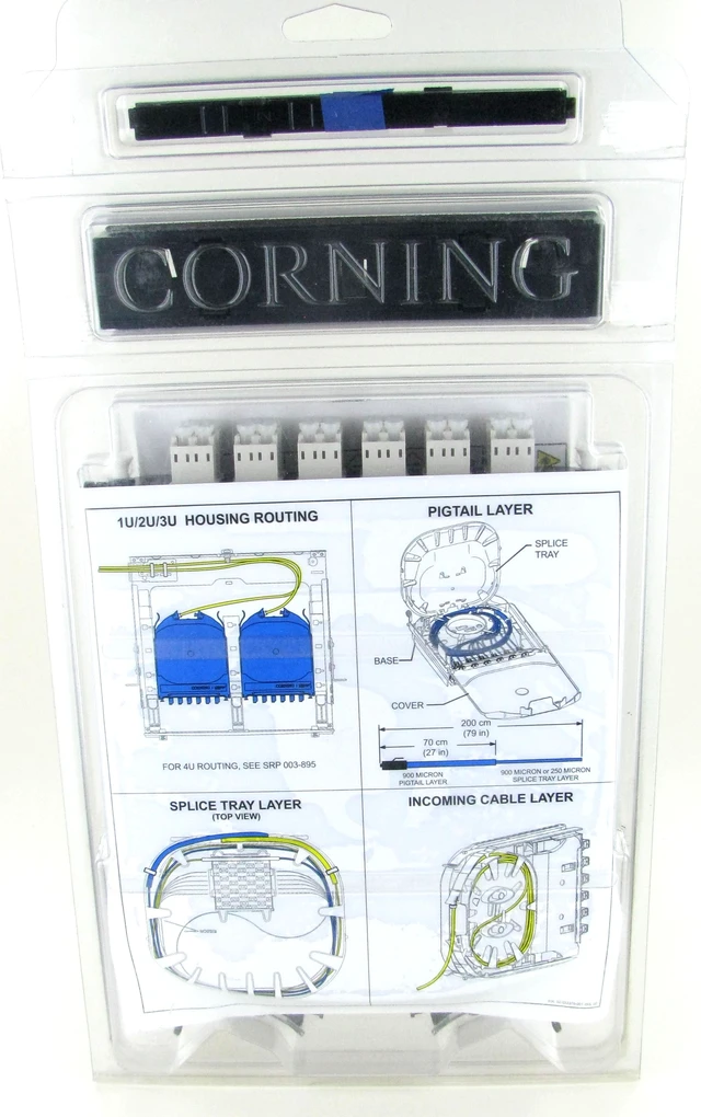 Alt view image 2 of 3 - Corning CCH-CS24-A8-P00KE Pigtailed Splice Cassette, 24 F, LC Duplex OM1