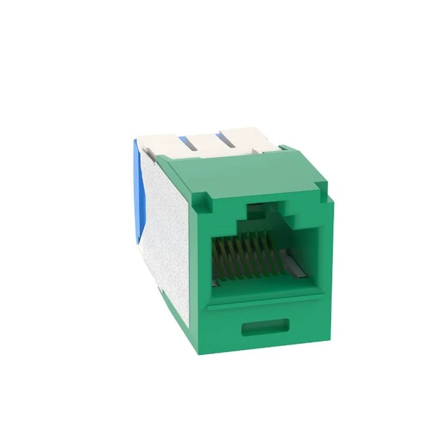 Alt view image 2 of 2 - Panduit CJ6X88TGGR Cat6a 10 Gig Mini-Com Jack Module, Green, Box of 50