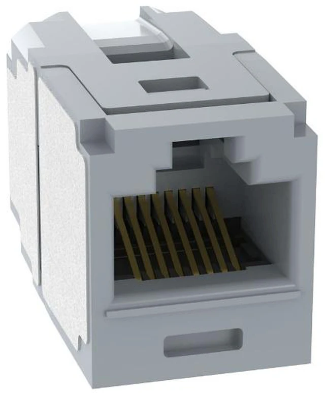 Main image of Panduit CC6X88IG Mini-Com Cat6a 10Gig RJ45 8P8C Coupler Module, Gray