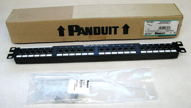 Alt view image 2 of 7 - Panduit DP246X88TGY 24-Port Cat6a 10Gig Punchdown Network Patch Panel
