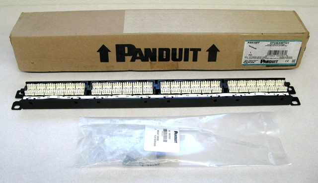 Alt view image 5 of 7 - Panduit DP246X88TGY 24-Port Cat6a 10Gig Punchdown Network Patch Panel