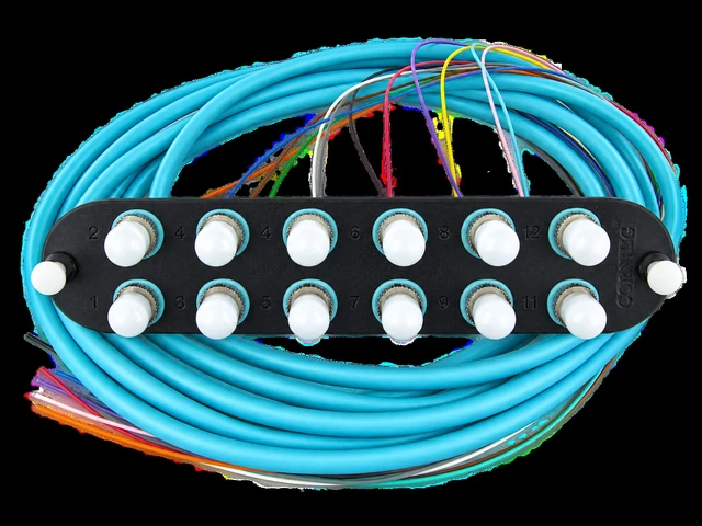 Alt view image 2 of 6 - Corning CCH-CP12-H3-P03SH Pigtailed Fiber Adapter Panel, 12 Fiber ST 50um Multimode MM OM4