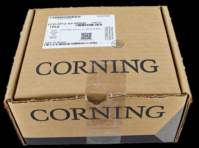 Alt view image 6 of 6 - Corning CCH-CP12-H3-P03SH Pigtailed Fiber Adapter Panel, 12 Fiber ST 50um Multimode MM OM4