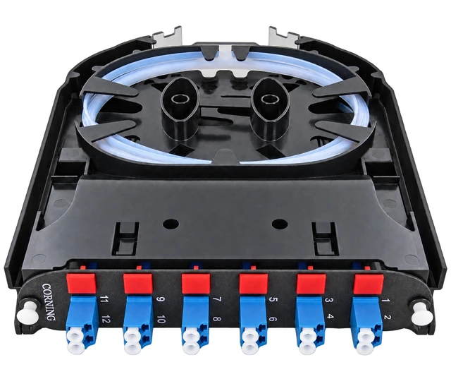 Alt view image 4 of 7 - Corning CCH-CS12-A9-P00RJ Pigtailed Splice Cassette, 12 Fiber, LC Duplex Singlemode (OS2), Ribbon