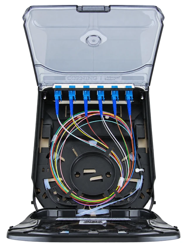 Alt view image 7 of 7 - Corning CCH-CS12-A9-P00RJ Pigtailed Splice Cassette, 12 Fiber, LC Duplex Singlemode (OS2), Ribbon