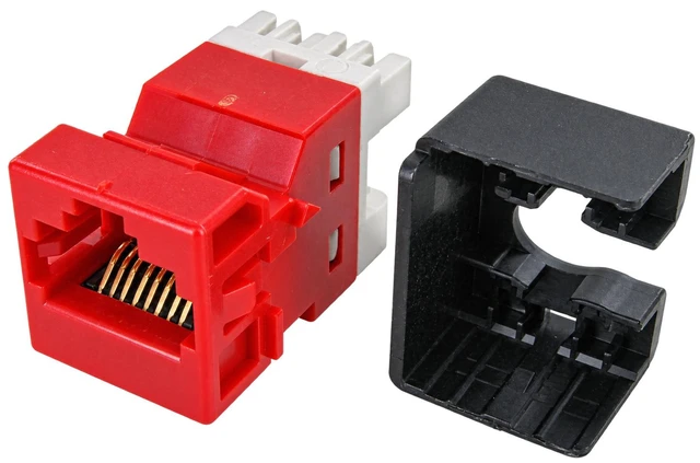 Main image of Commscope UNJ10G-RD Uniprise Cat6a M-Series Unshielded RJ45 Modular Jack, Red 760241177