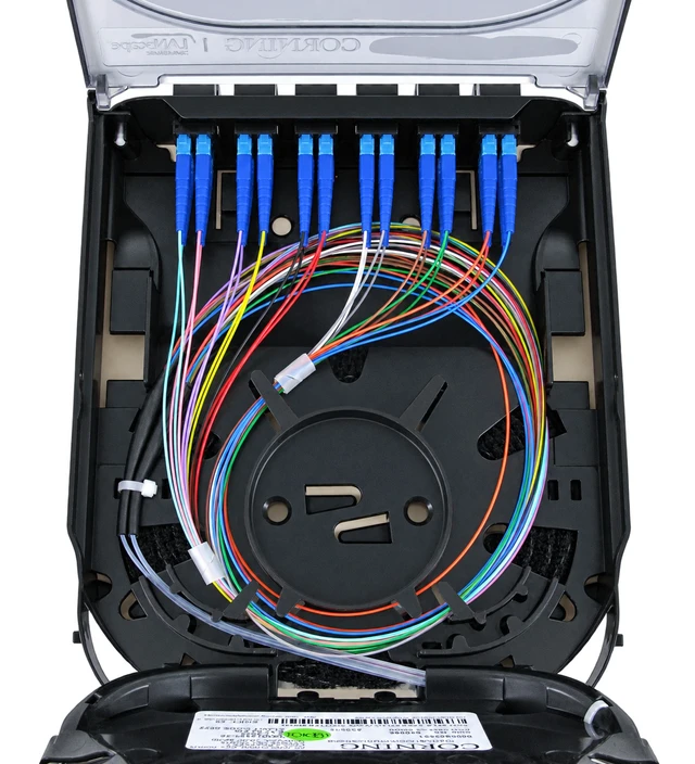 Alt view image 7 of 7 - Corning CCH-CS24-AE-P00RE Pigtailed Splice Cassette, 24 Fiber, LC UPC Polish, Duplex Shuttered Singlemode OS2
