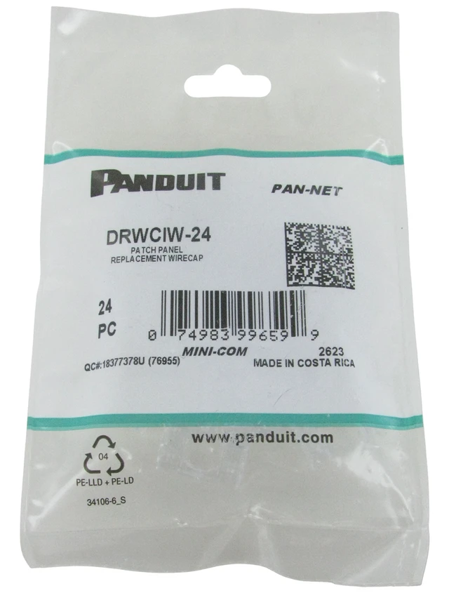 Alt view image 5 of 7 - Panduit DRWCIW-24 DataPatch Punchdown Replacement Wire Caps Clear 24-Pack