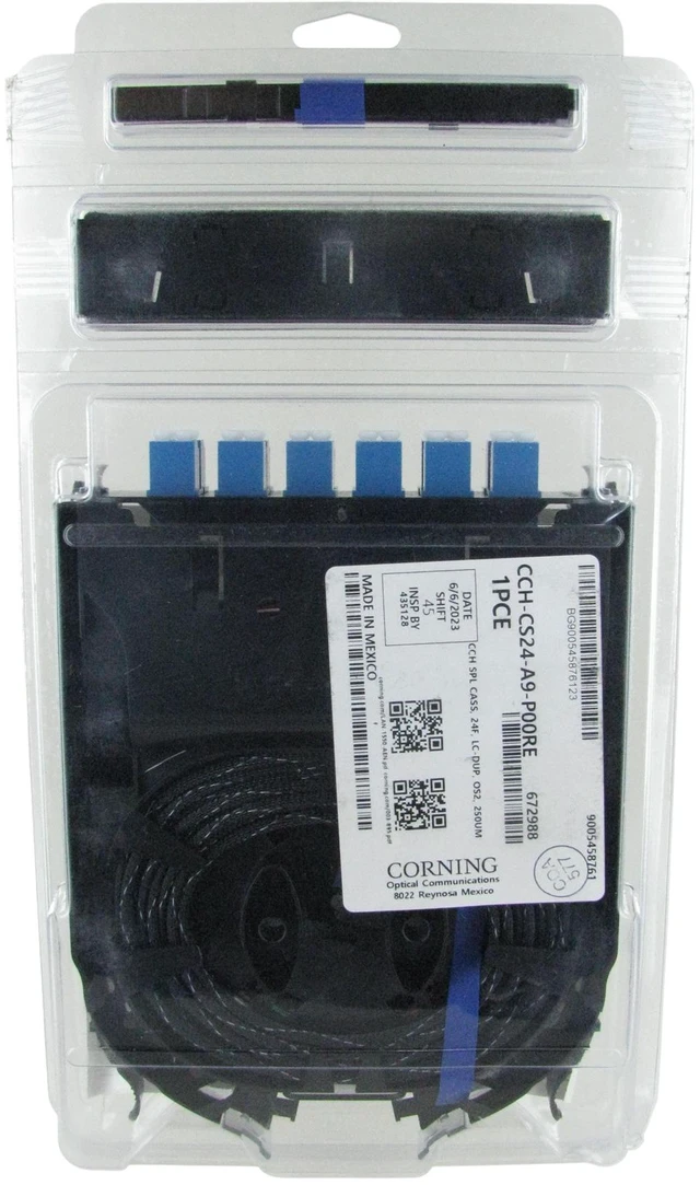 Main image of Corning CCH-CS24-A9-P00RE CCH Splice Cassette, 24 Fiber, LC Duplex Singlemode (OS2), Single-Fiber (250 um)