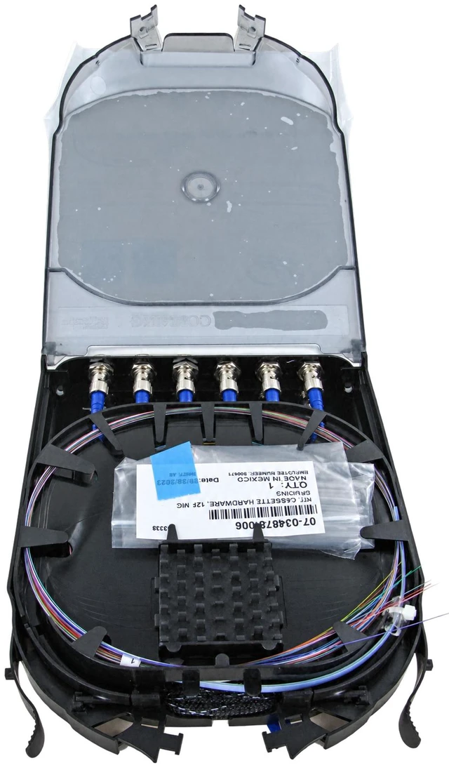 Alt view image 6 of 7 - Corning CCH-CS12-6T-P00RE Splice Cassette, 12 Fiber, ST UPC Simplex Singlemode (OS2), Single-Fiber (250 um)