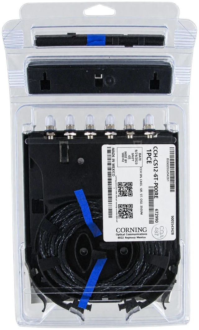 Alt view image 2 of 7 - Corning CCH-CS12-6T-P00RE Splice Cassette, 12 Fiber, ST UPC Simplex Singlemode (OS2), Single-Fiber (250 um)