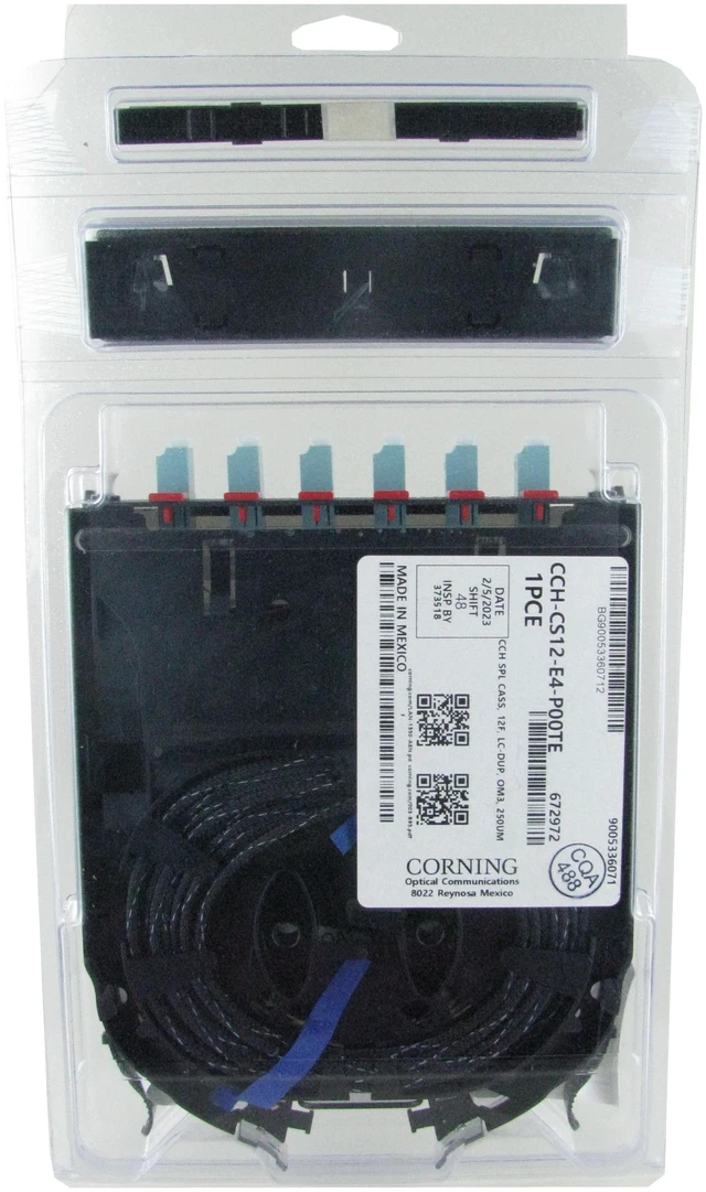 Alt view image 2 of 7 - Corning CCH-CS12-E4-P00TE Splice Cassette, 12 Fiber, LC Duplex Multimode 50 OM3