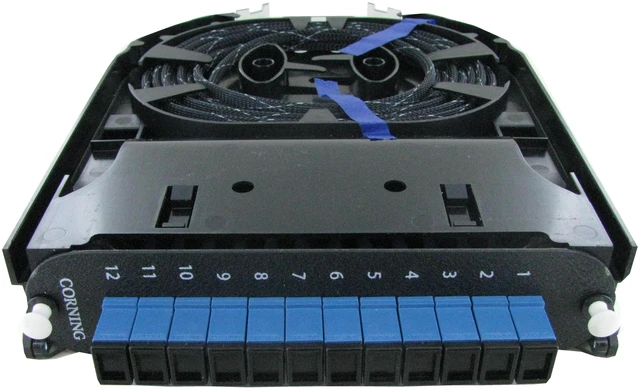 Alt view image 4 of 7 - Corning CCH-CS12-3C-P00RE Pigtailed Splice Cassette, 12 Fiber, SC UPC Simplex Singlemode (OS2), Single-Fiber (250 um)
