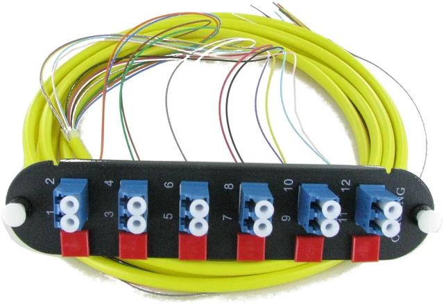 Alt view image 3 of 5 - Corning CCH-CP12-A9-P03RH Pigtailed Fiber Panel with 6 LC Duplex OS2 SM Singlemode Adapters