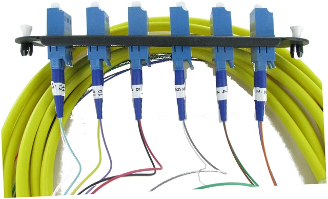 Alt view image 5 of 5 - Corning CCH-CP12-A9-P03RH Pigtailed Fiber Panel with 6 LC Duplex OS2 SM Singlemode Adapters