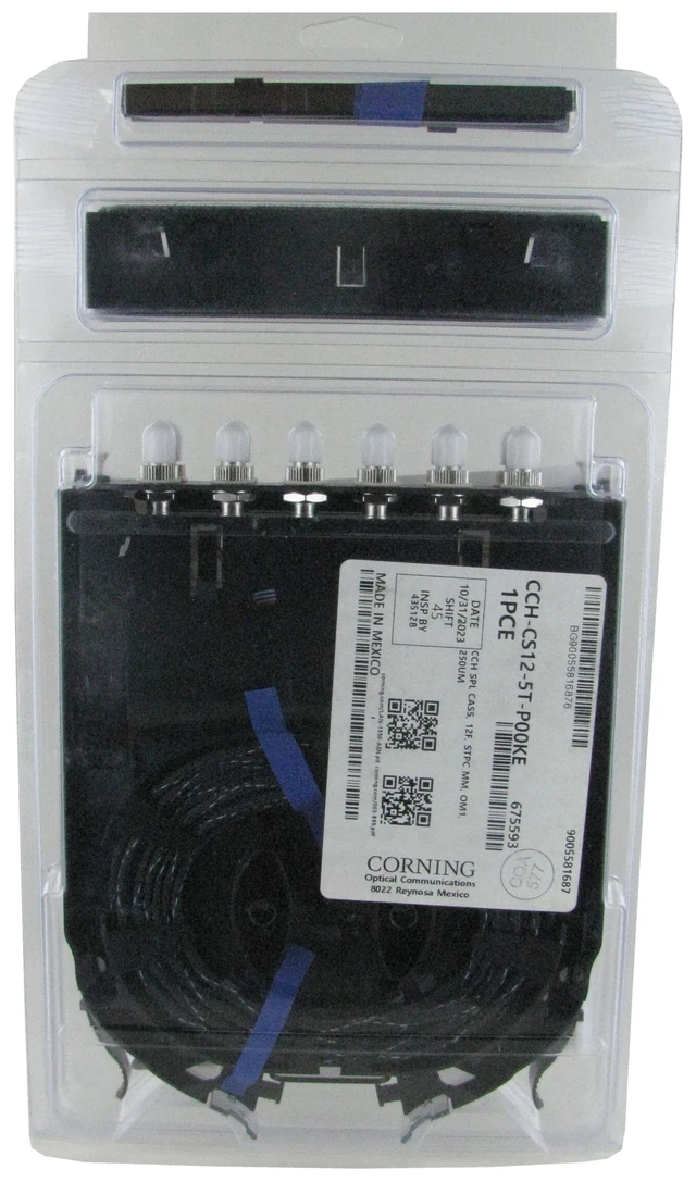 Alt view image 2 of 7 - Corning CCH-CS12-5T-P00KE Pigtailed Splice Cassette, 12 Fiber UPC Simplex ST OM1 Multimode 62.5um MM