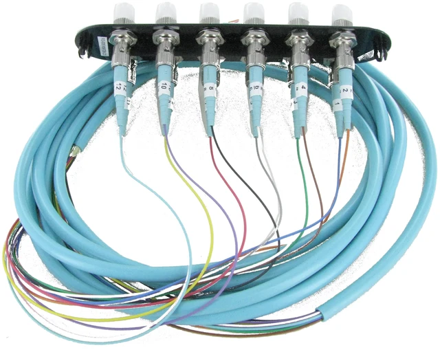 Alt view image 5 of 7 - Corning CCH-CP12-H3-P03SH Pigtailed Fiber Adapter Panel, 12 Fiber ST 50um Multimode MM OM4
