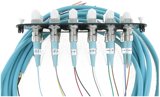 Alt view image 6 of 7 - Corning CCH-CP12-H3-P03SH Pigtailed Fiber Adapter Panel, 12 Fiber ST 50um Multimode MM OM4