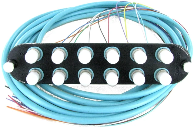 Alt view image 3 of 7 - Corning CCH-CP12-H3-P03SH Pigtailed Fiber Adapter Panel, 12 Fiber ST 50um Multimode MM OM4