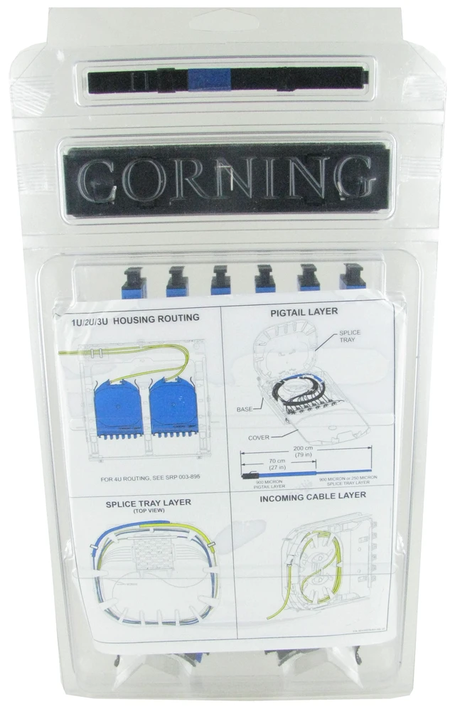 Alt view image 2 of 11 - Corning CCH-CS12-59-P00RE CCH Pigtail Fiber Optic Splice Cassette, 12 Fiber, SC UPC Duplex Singlemode (OS2), Single-Fiber (250 um)