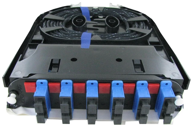 Alt view image 4 of 11 - Corning CCH-CS12-59-P00RE CCH Pigtail Fiber Optic Splice Cassette, 12 Fiber, SC UPC Duplex Singlemode (OS2), Single-Fiber (250 um)
