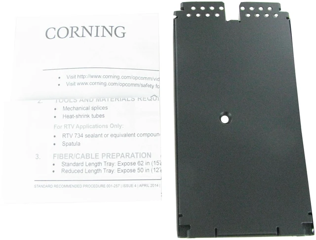 Alt view image 4 of 6 - Corning M67-060 12-Fiber RTV Fiber Optic Fusion Splice Tray Type 2R Metal